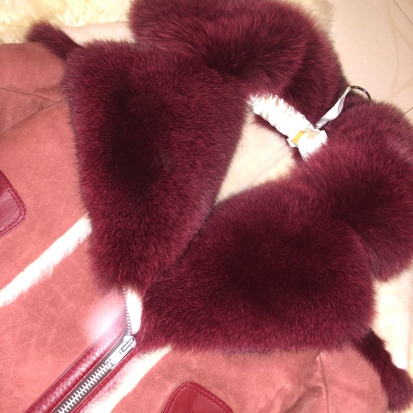Fox Fur shearling jacket with leather belt - Picture 5 of 6